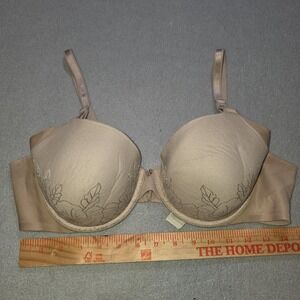 Warners Simply Perfect Bra 38B Beige Underwire Padded Lace RD0561T‎